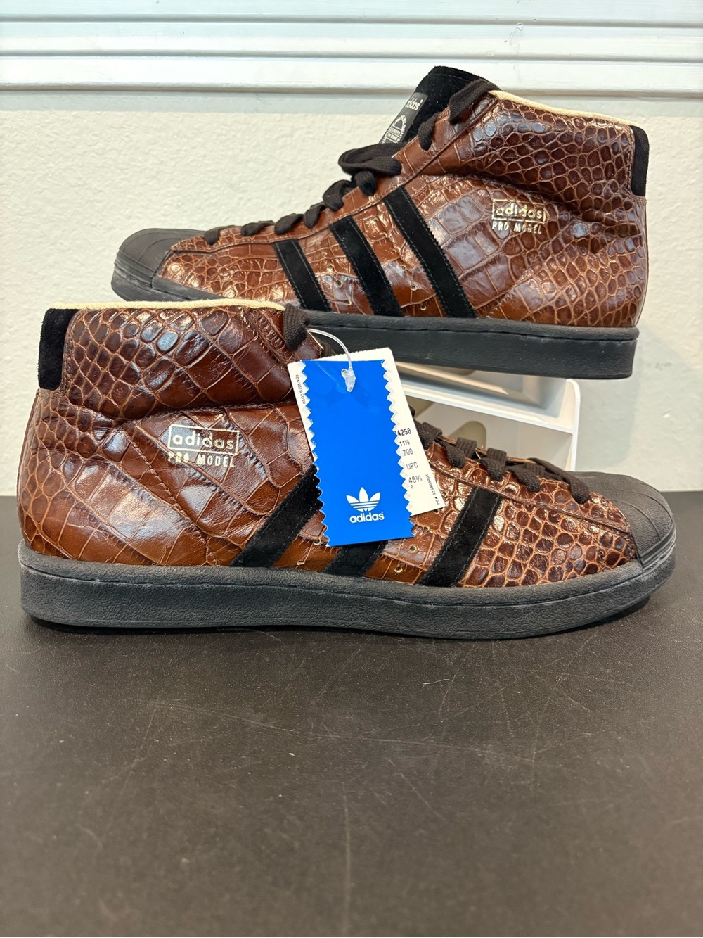 Adidas Pro Model Superstar Gator Print High Shell Top 80s Vintage Mens Size 12